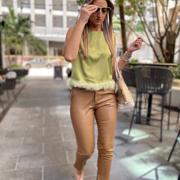 Venti6 Pants - Venti6 Faux Leather Pants with Belt – Size S & M (New with Tags)